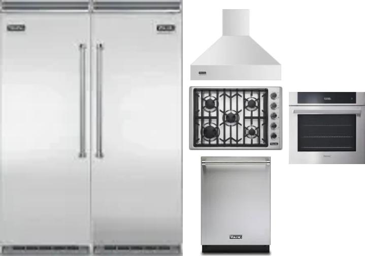 6 Piece Package Includes Refrigerator, Freezer, Cooktop, Wall Oven, Hood And Dishwasher