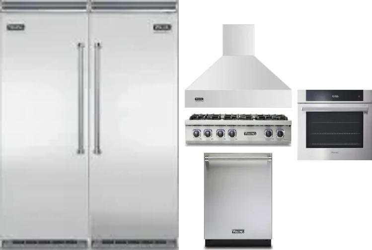 6 Piece Package Includes Refrigerator, Freezer, Cooktop, Wall Oven, Hood And Dishwasher