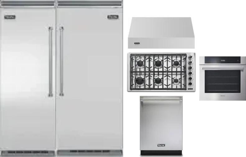 6 Piece Package Includes Refrigerator, Freezer, Cooktop, Wall Oven, Hood And Dishwasher