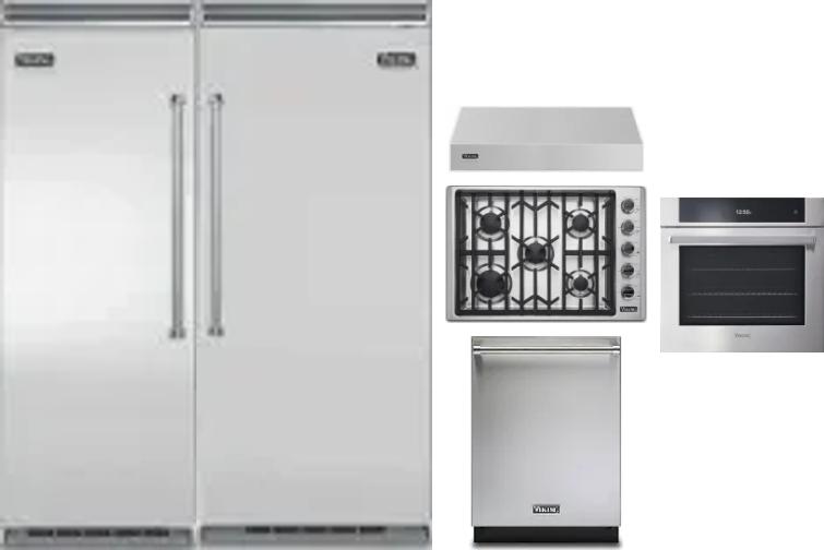 6 Piece Package Includes Refrigerator, Freezer, Cooktop, Wall Oven, Hood And Dishwasher