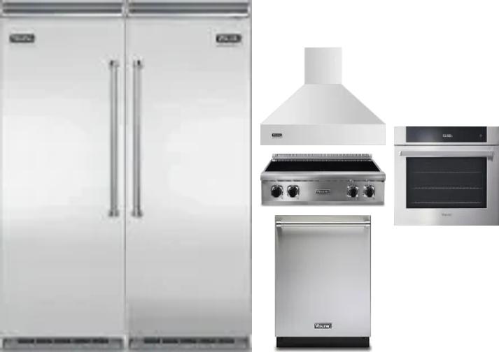 6 Piece Package Includes Refrigerator, Freezer, Cooktop, Wall Oven, Hood And Dishwasher