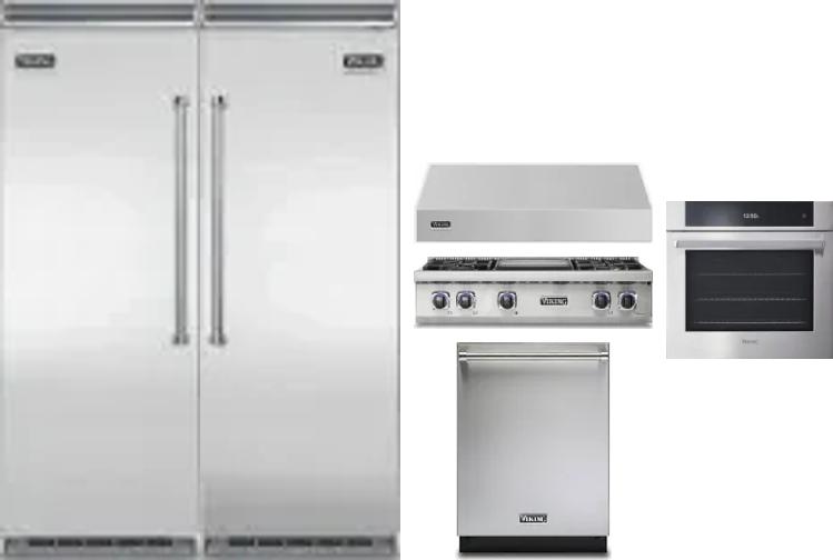 6 Piece Package Includes Refrigerator, Freezer, Cooktop, Wall Oven, Hood And Dishwasher
