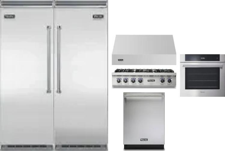 6 Piece Package Includes Refrigerator, Freezer, Cooktop, Wall Oven, Hood And Dishwasher