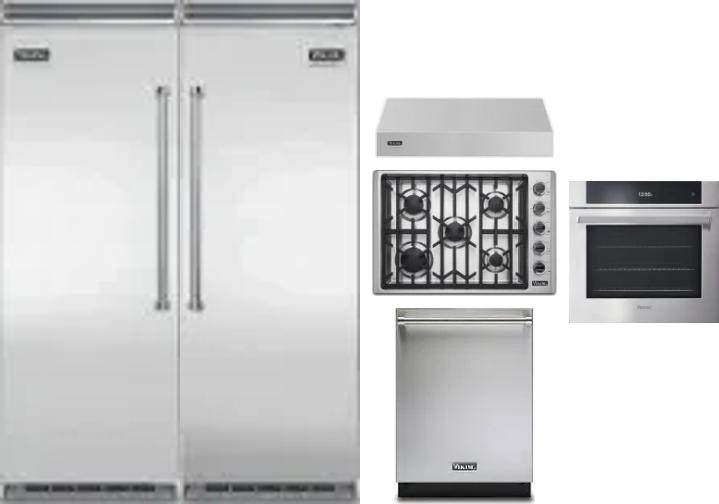 6 Piece Package Includes Refrigerator, Freezer, Cooktop, Wall Oven, Hood And Dishwasher