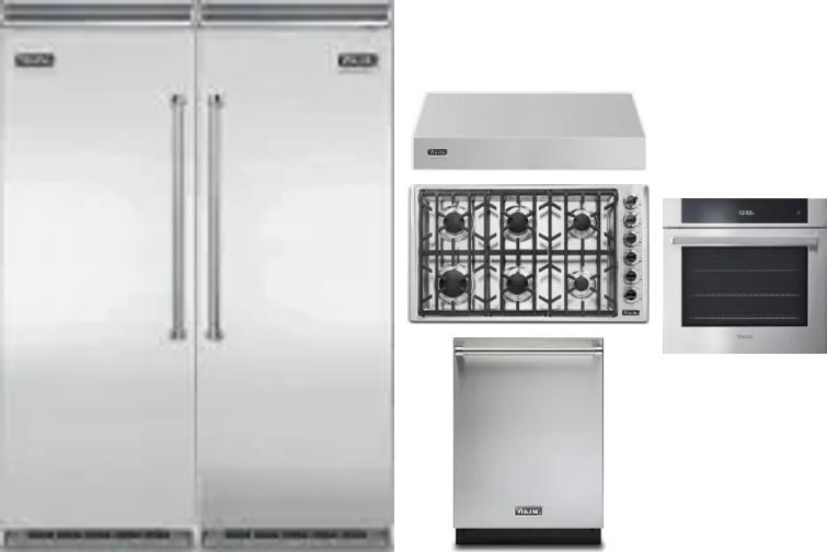 6 Piece Package Includes Refrigerator, Freezer, Cooktop, Wall Oven, Hood And Dishwasher