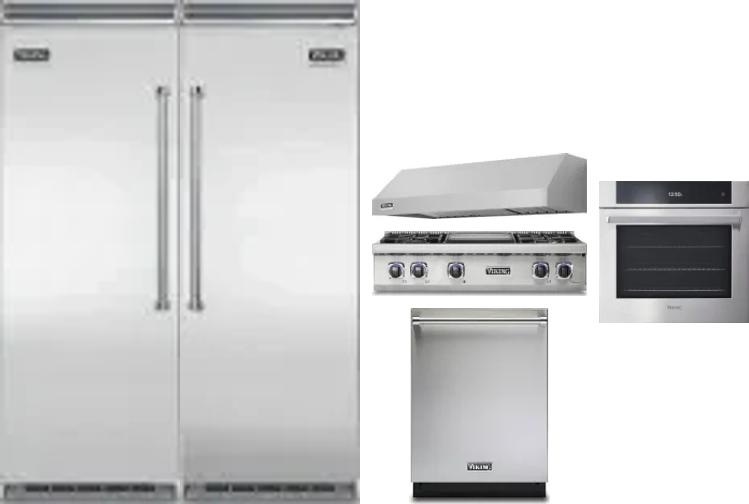 6 Piece Package Includes Refrigerator, Freezer, Cooktop, Wall Oven, Hood And Dishwasher