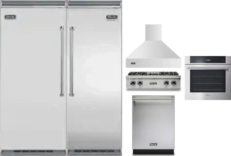 6 Piece Package Includes Refrigerator, Freezer, Cooktop, Wall Oven, Hood And Dishwasher