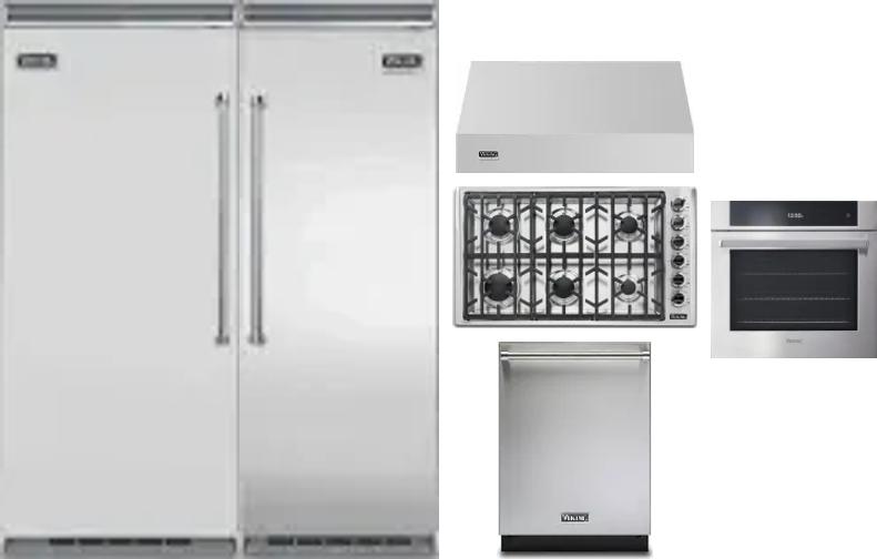 6 Piece Package Includes Refrigerator, Freezer, Cooktop, Wall Oven, Hood And Dishwasher
