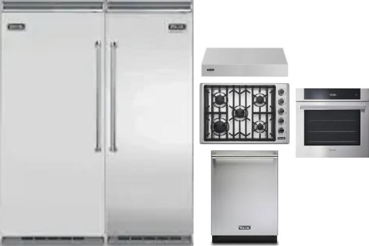 6 Piece Package Includes Refrigerator, Freezer, Cooktop, Wall Oven, Hood And Dishwasher