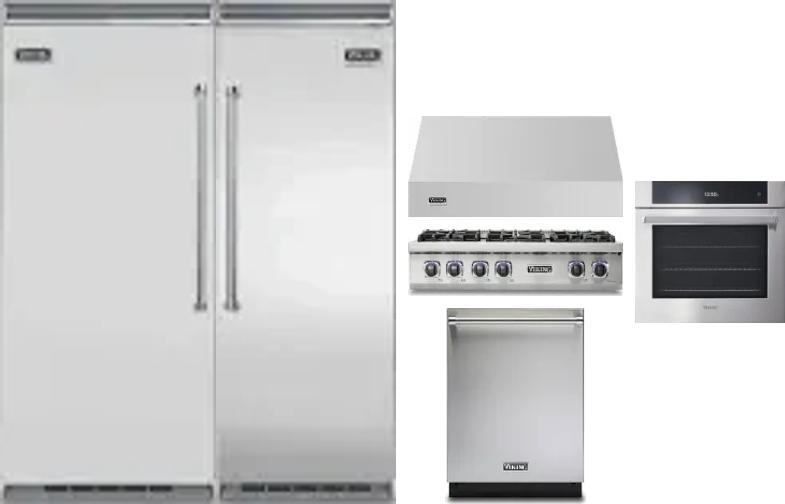 6 Piece Package Includes Refrigerator, Freezer, Cooktop, Wall Oven, Hood And Dishwasher