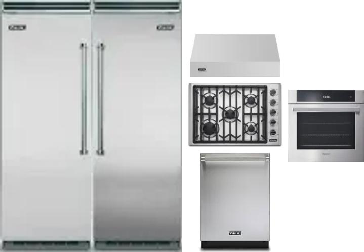 6 Piece Package Includes Refrigerator, Freezer, Cooktop, Wall Oven, Hood And Dishwasher