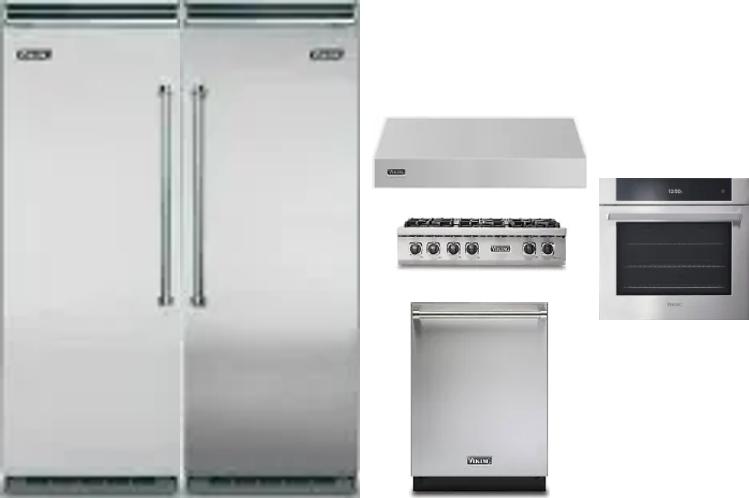 6 Piece Package Includes Refrigerator, Freezer, Cooktop, Wall Oven, Hood And Dishwasher