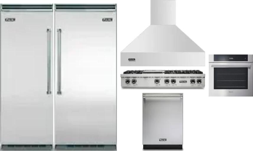 6 Piece Package Includes Refrigerator, Freezer, Cooktop, Wall Oven, Hood And Dishwasher