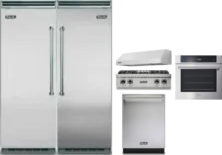 6 Piece Package Includes Refrigerator, Freezer, Cooktop, Wall Oven, Hood And Dishwasher