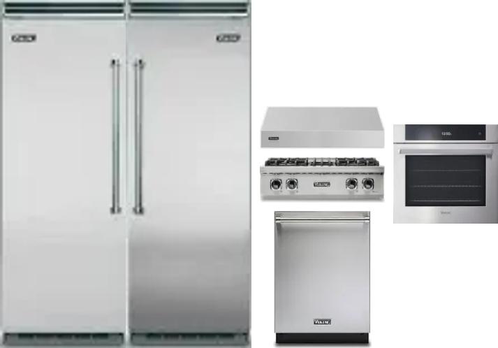 6 Piece Package Includes Refrigerator, Freezer, Cooktop, Wall Oven, Hood And Dishwasher