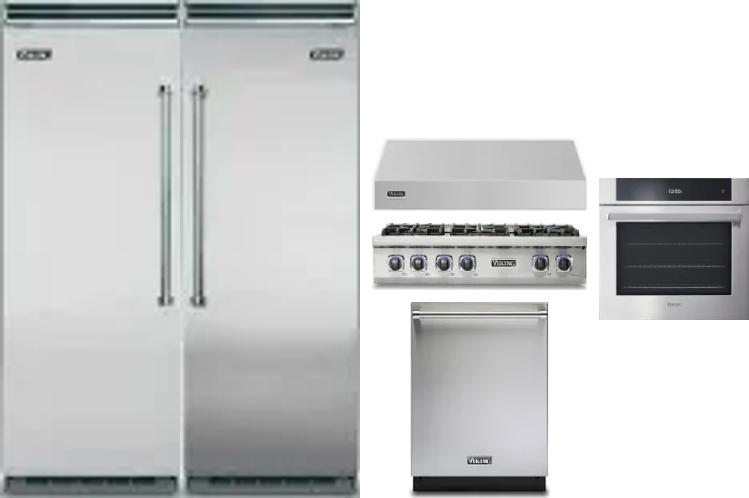 6 Piece Package Includes Refrigerator, Freezer, Cooktop, Wall Oven, Hood And Dishwasher