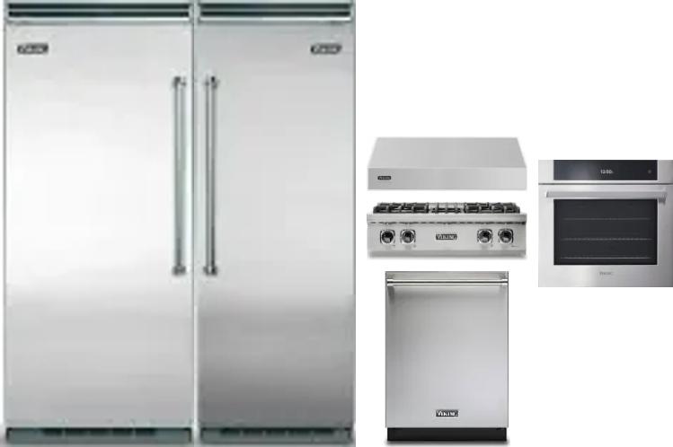 6 Piece Package Includes Refrigerator, Freezer, Cooktop, Wall Oven, Hood And Dishwasher