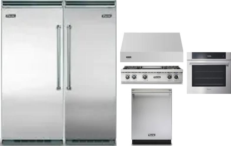 6 Piece Package Includes Refrigerator, Freezer, Cooktop, Wall Oven, Hood And Dishwasher