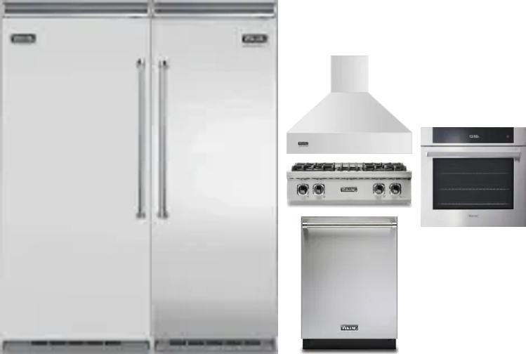 6 Piece Package Includes Refrigerator, Freezer, Cooktop, Wall Oven, Hood And Dishwasher