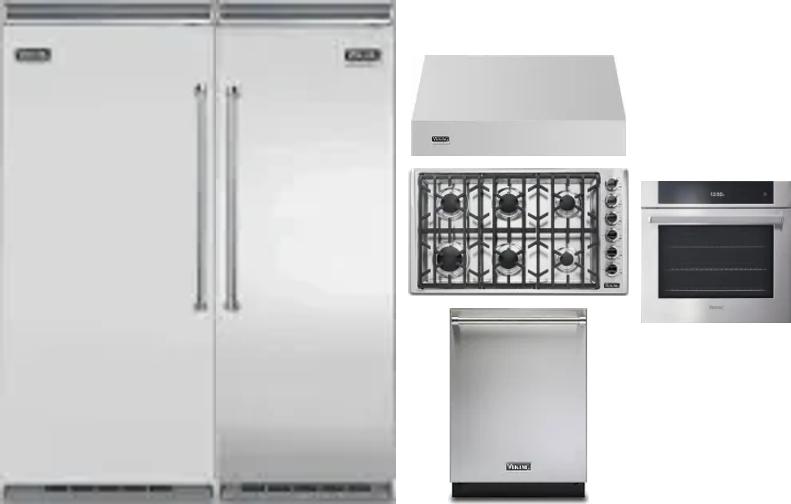 6 Piece Package Includes Refrigerator, Freezer, Cooktop, Wall Oven, Hood And Dishwasher