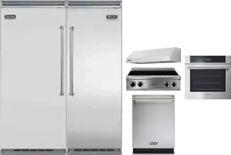 6 Piece Package Includes Refrigerator, Freezer, Cooktop, Wall Oven, Hood And Dishwasher