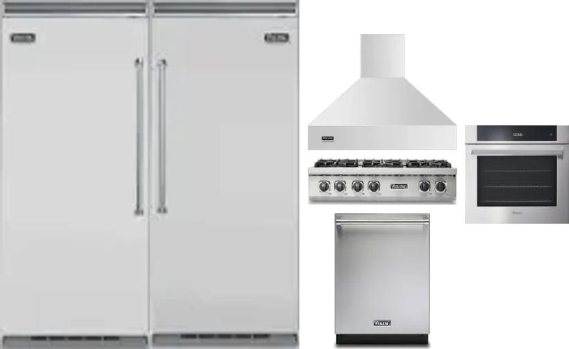 6 Piece Package Includes Refrigerator, Freezer, Cooktop, Wall Oven, Hood And Dishwasher