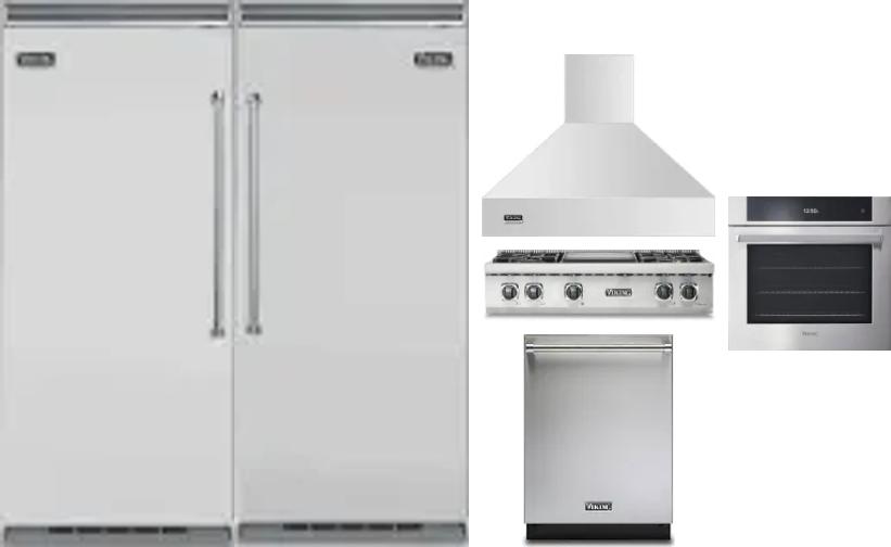 6 Piece Package Includes Refrigerator, Freezer, Cooktop, Wall Oven, Hood And Dishwasher