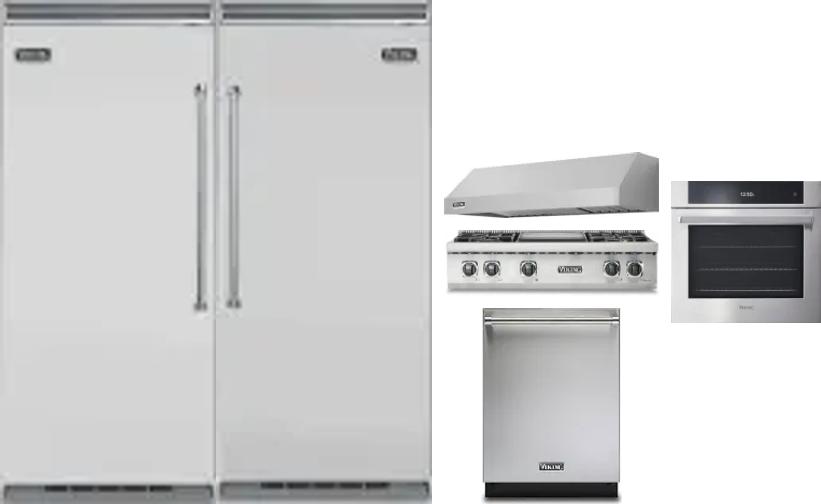 6 Piece Package Includes Refrigerator, Freezer, Cooktop, Wall Oven, Hood And Dishwasher