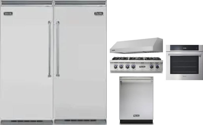6 Piece Package Includes Refrigerator, Freezer, Cooktop, Wall Oven, Hood And Dishwasher