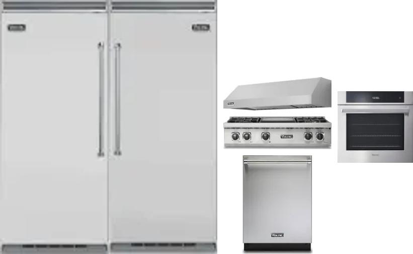 6 Piece Package Includes Refrigerator, Freezer, Cooktop, Wall Oven, Hood And Dishwasher