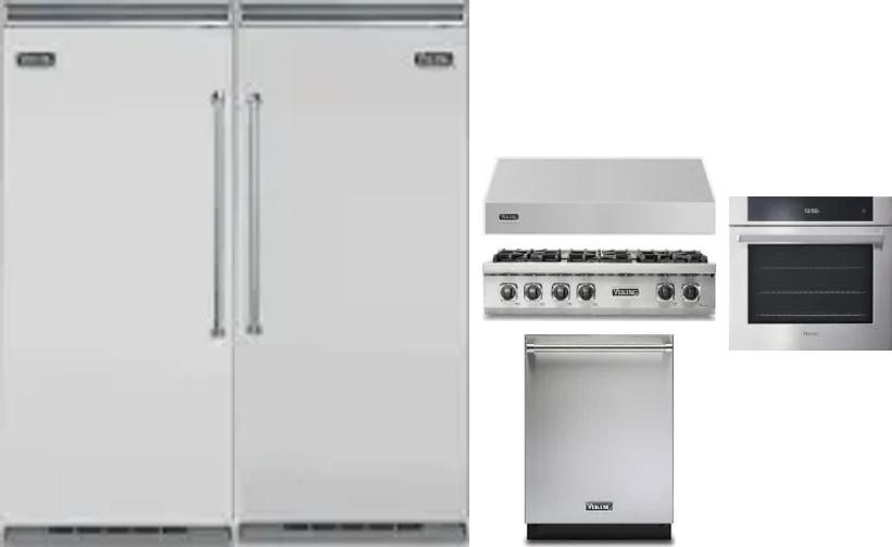 6 Piece Package Includes Refrigerator, Freezer, Cooktop, Wall Oven, Hood And Dishwasher