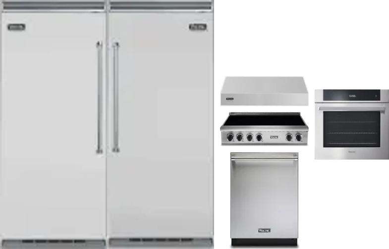 6 Piece Package Includes Refrigerator, Freezer, Cooktop, Wall Oven, Hood And Dishwasher