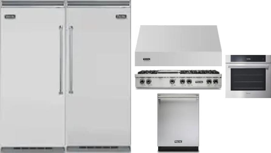 6 Piece Package Includes Refrigerator, Freezer, Cooktop, Wall Oven, Hood And Dishwasher