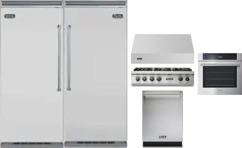 6 Piece Package Includes Refrigerator, Freezer, Cooktop, Wall Oven, Hood And Dishwasher