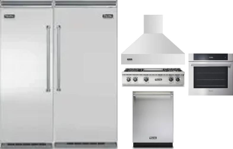 6 Piece Package Includes Refrigerator, Freezer, Cooktop, Wall Oven, Hood And Dishwasher