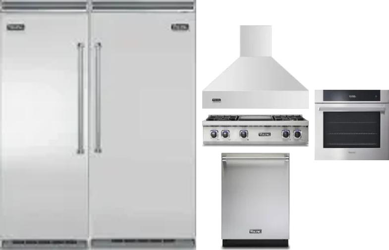 6 Piece Package Includes Refrigerator, Freezer, Cooktop, Wall Oven, Hood And Dishwasher