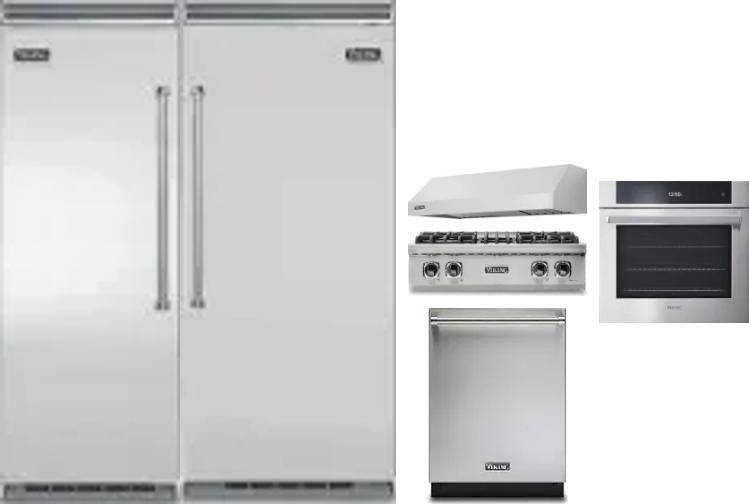 6 Piece Package Includes Refrigerator, Freezer, Cooktop, Wall Oven, Hood And Dishwasher