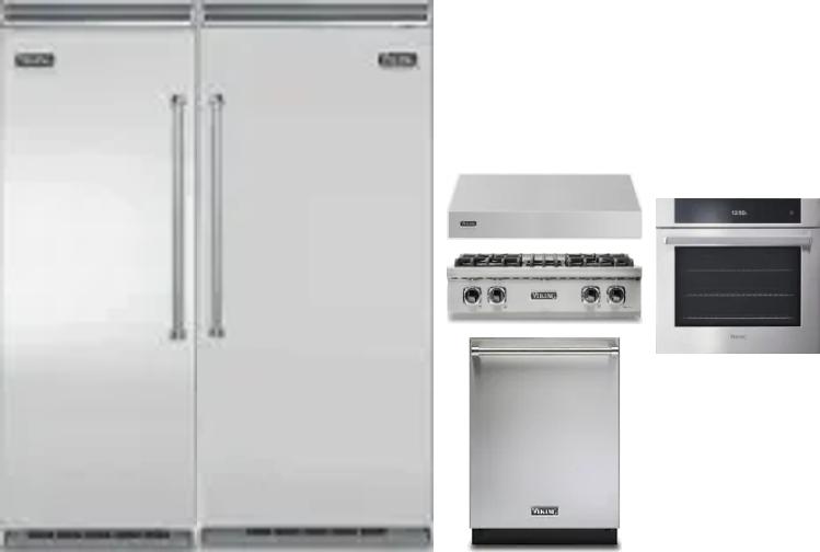 6 Piece Package Includes Refrigerator, Freezer, Cooktop, Wall Oven, Hood And Dishwasher