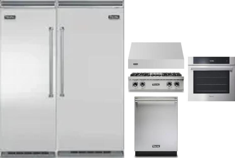 6 Piece Package Includes Refrigerator, Freezer, Cooktop, Wall Oven, Hood And Dishwasher