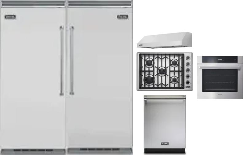 6 Piece Package Includes Refrigerator, Freezer, Cooktop, Wall Oven, Hood And Dishwasher