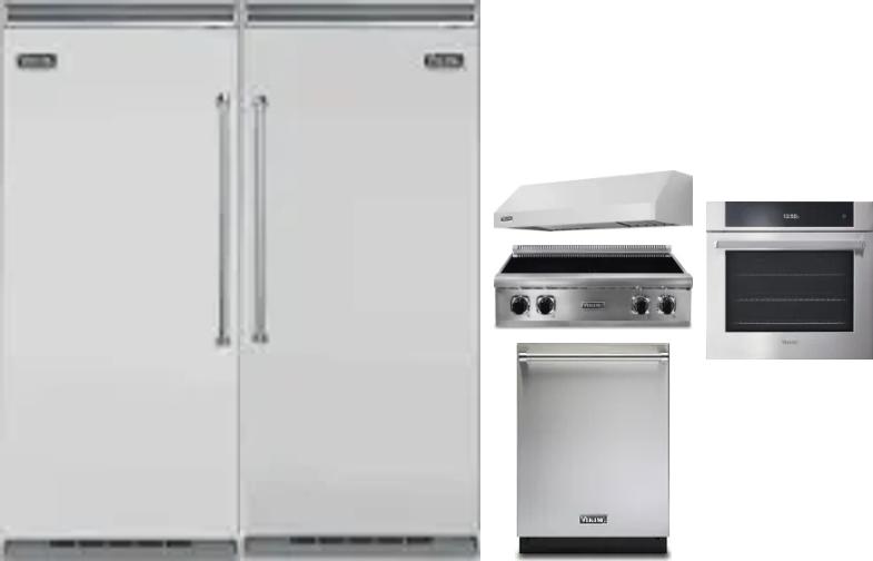 6 Piece Package Includes Refrigerator, Freezer, Cooktop, Wall Oven, Hood And Dishwasher