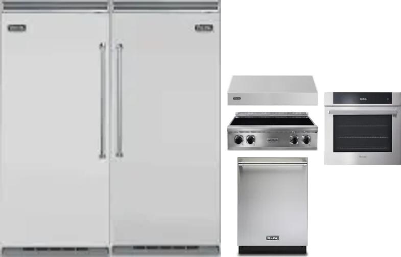 6 Piece Package Includes Refrigerator, Freezer, Cooktop, Wall Oven, Hood And Dishwasher