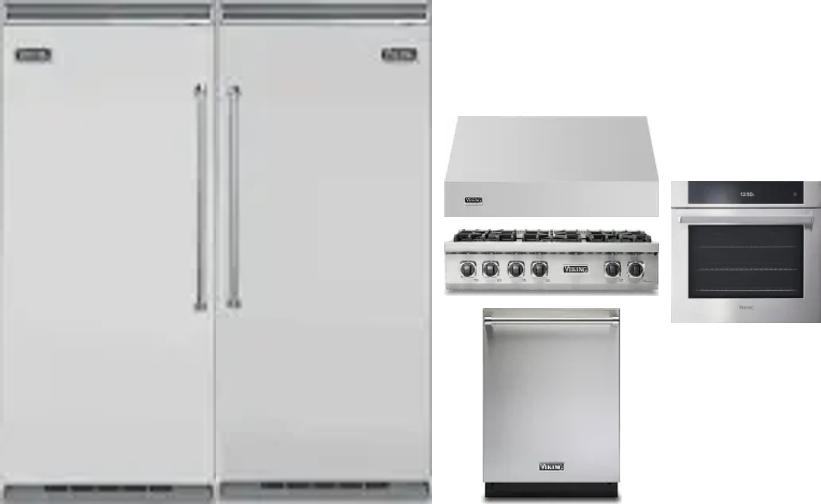 6 Piece Package Includes Refrigerator, Freezer, Cooktop, Wall Oven, Hood And Dishwasher