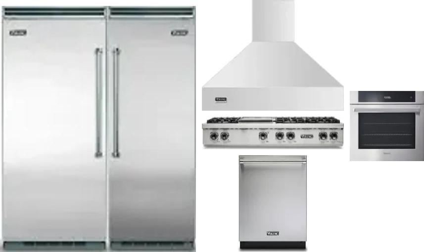 6 Piece Package Includes Refrigerator, Freezer, Cooktop, Wall Oven, Hood And Dishwasher