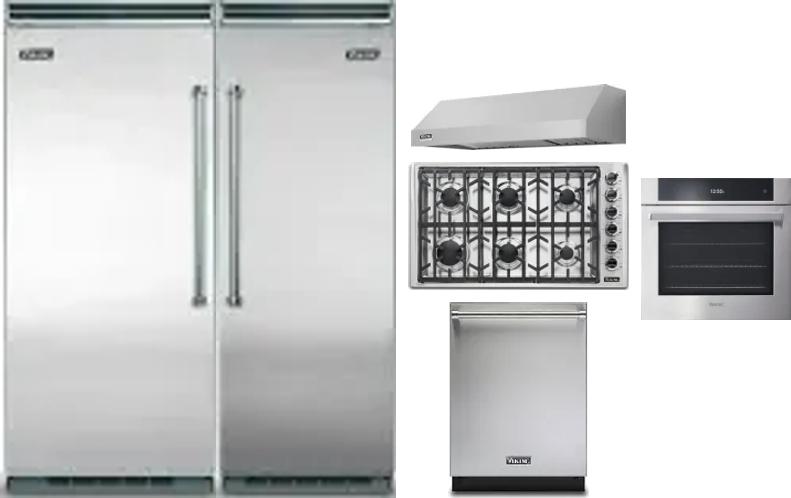 6 Piece Package Includes Refrigerator, Freezer, Cooktop, Wall Oven, Hood And Dishwasher