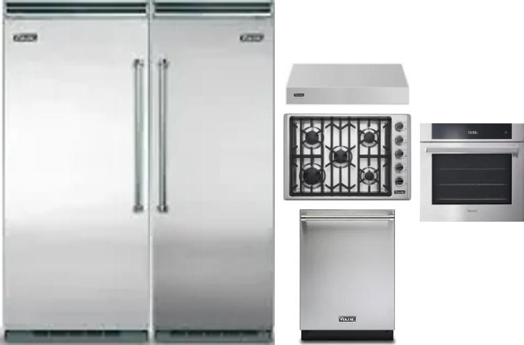 6 Piece Package Includes Refrigerator, Freezer, Cooktop, Wall Oven, Hood And Dishwasher