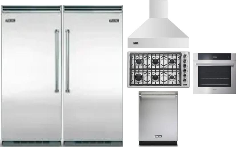 6 Piece Package Includes Refrigerator, Freezer, Cooktop, Wall Oven, Hood And Dishwasher