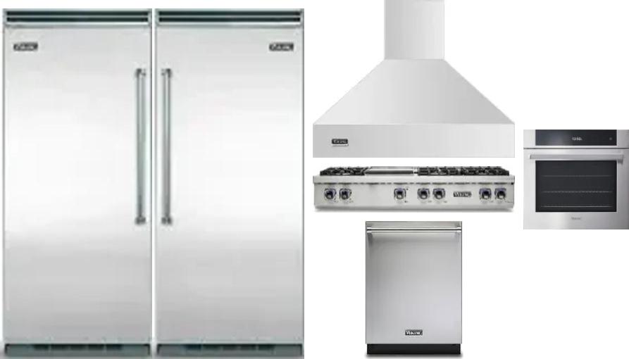 6 Piece Package Includes Refrigerator, Freezer, Cooktop, Wall Oven, Hood And Dishwasher