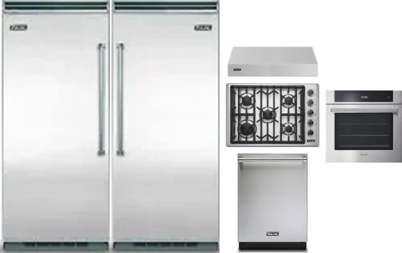 6 Piece Package Includes Refrigerator, Freezer, Cooktop, Wall Oven, Hood And Dishwasher