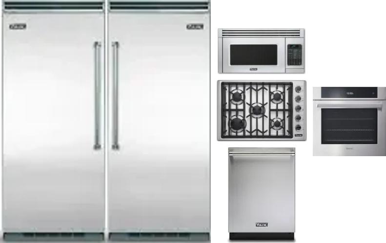 6 Piece Package Includes Refrigerator, Freezer, Cooktop, Wall Oven, Microwave And Dishwasher
